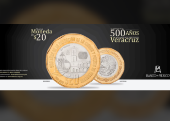 Banxico lanza nueva Modena de 20 pesos para celebrar 500 años de Veracruz