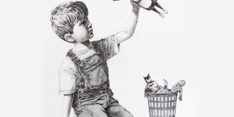 Nueva obra de Banksy aparece en hospital para rendir homenaje a personal de salud