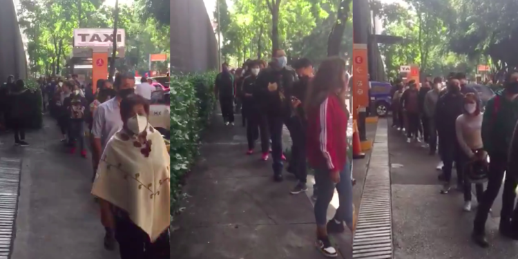 Así fueron las largas filas por la apertura de centros comerciales en CDMX