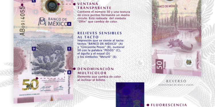 Ya está en circulación el nuevo billete de 50, plasma la Fundación de Tenochtitlan