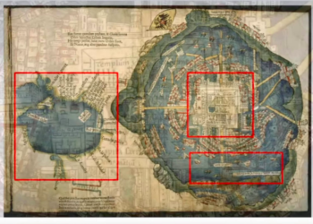 UNAM recibe facsímil del mapa de Cortés, se trata de la primera presentación de la gran Tenochtitlan