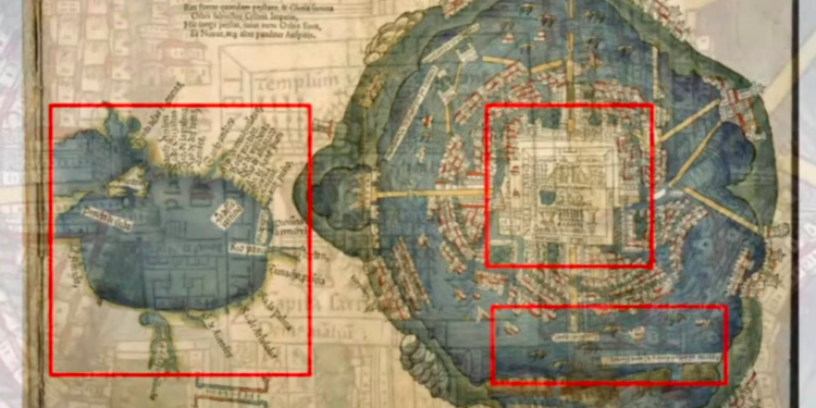 UNAM recibe facsímil del mapa de Cortés, se trata de la primera presentación de la gran Tenochtitlan