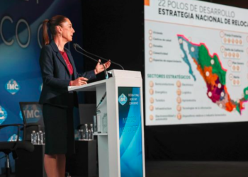 Sheinbaum presenta proyecto de nación, ante representantes internacionales del IMC