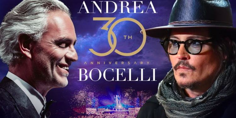 Johnny Depp cantó con Andrea Bocelli y rindió homenaje a Jeff Beck