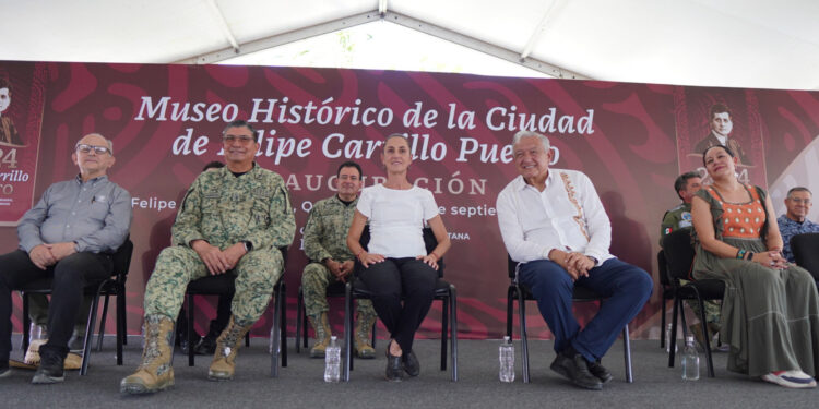 AMLO y Sheinbaum inauguran Museo Histórico de la ciudad de Felipe Carrillo Puerto