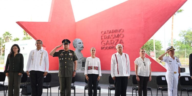 AMLO constata depósito de restos del revolucionario Catarino Garza Rodríguez en Matamoros, Tamaulipas