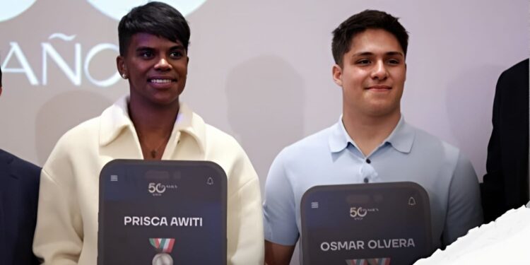 Prisca Awatti y Osmar Olvera son reconocidos con 200 mil pesos por sus medallas en París 2024
