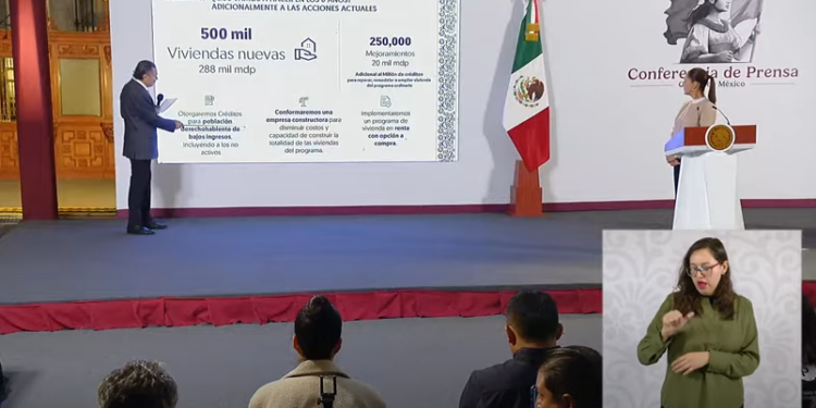 Gobierno de Sheinbaum planea la construcción de 1 millón de viviendas