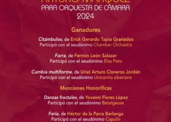 Dan a conocer a los ganadores del Concurso de Composición Arturo Márquez para Orquesta de Cámara 2024