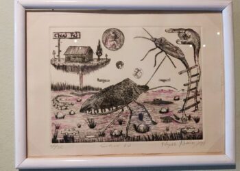 Carpeta gráfica entomografía reúne insectos diseñados por 20 artistas mexicanos, en la galería José María Velasco