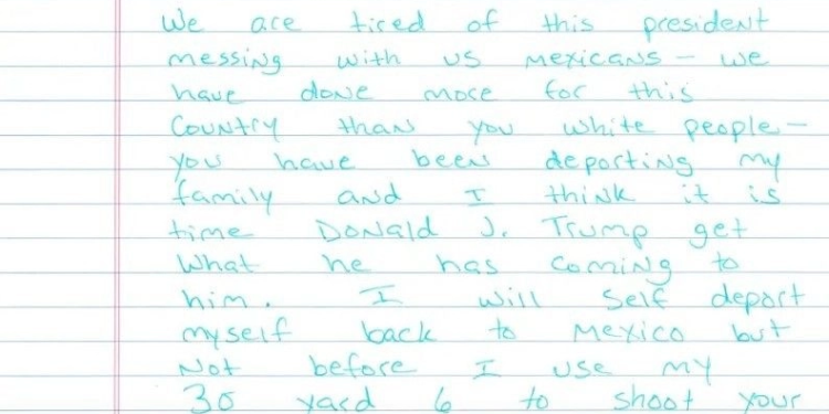 Mexicano indocumentado detenido tras enviar carta amenazante a Donald Trump
